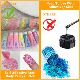 MEICOLY Chameleon Body Glitter Gel tube with cap open
