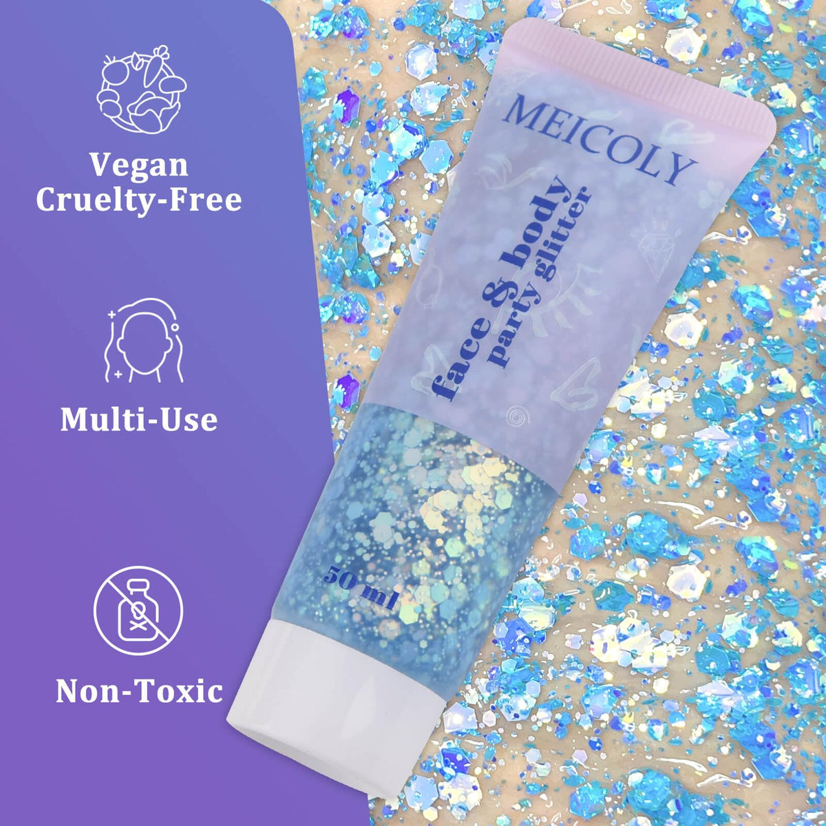 MEICOLY Chameleon Glitter packaging and contents