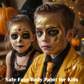 MEICOLY Gold Face Body Paint in use during Halloween