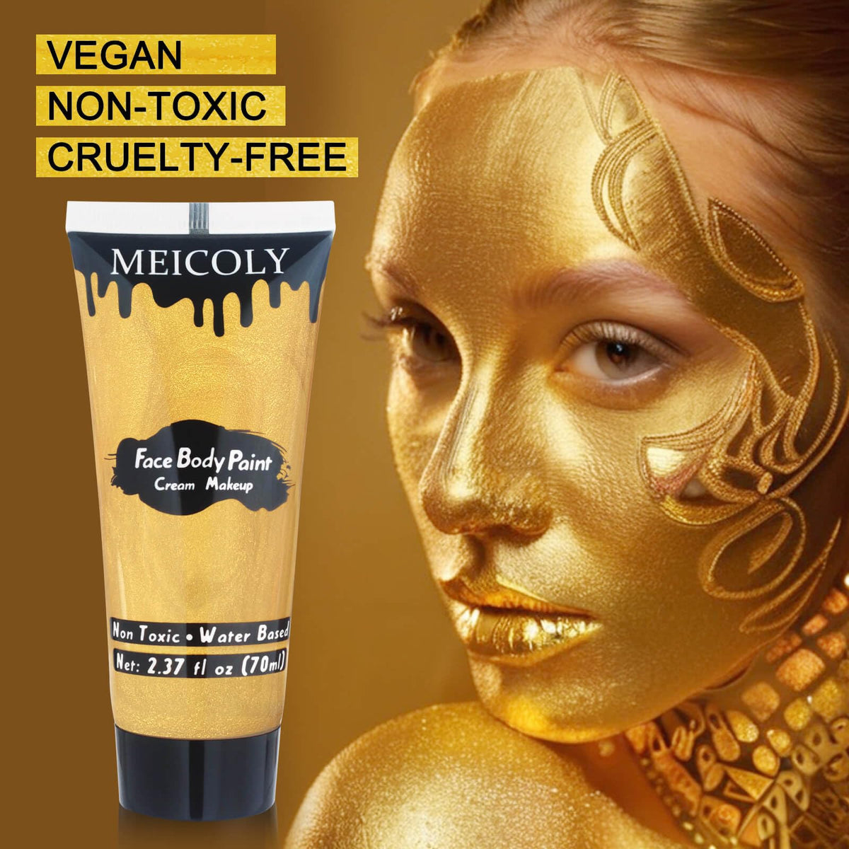MEICOLY Gold Face Body Paint tube with cap
