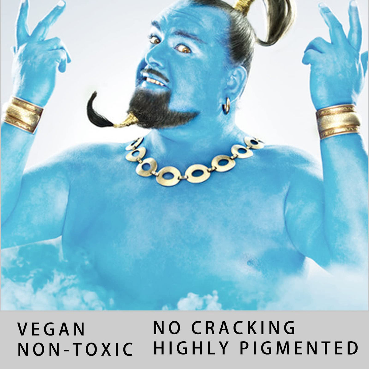 MEICOLY Light Blue Face Body Paint Stick with brush and sponge