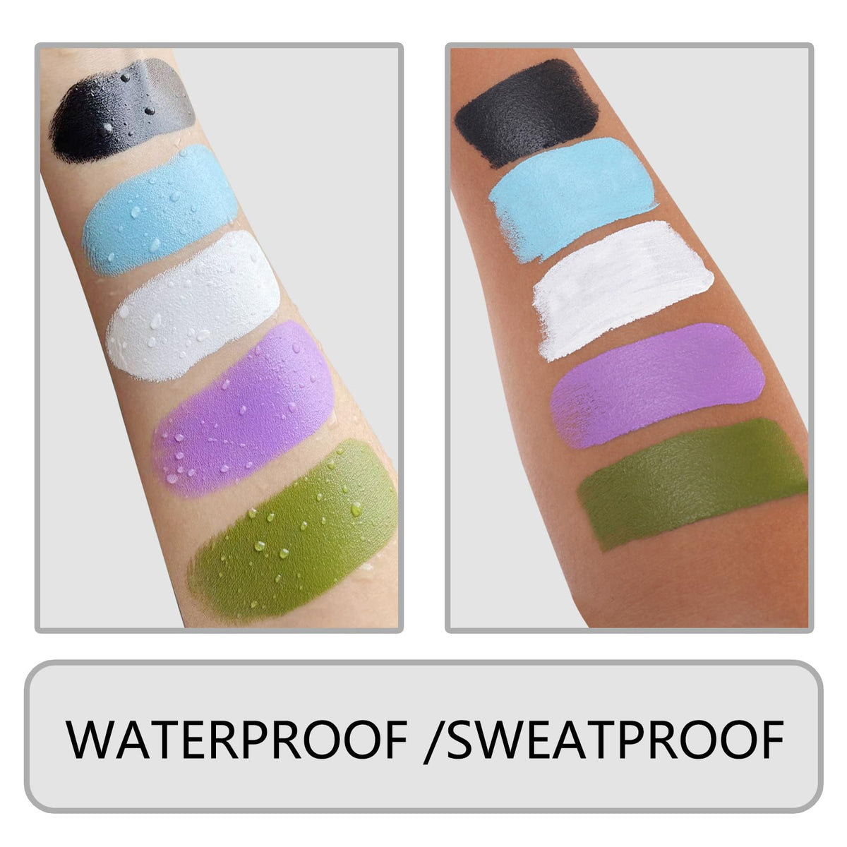 MEICOLY Light Green Face Body Paint Stick swatch on skin