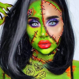 MEICOLY Light Green Face Body Paint with makeup tools