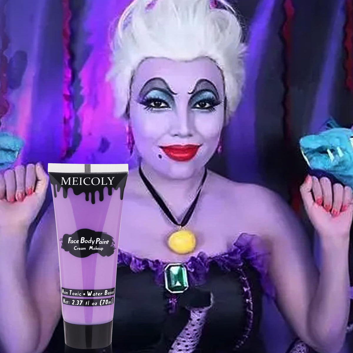 MEICOLY light purple face body paint texture close-up