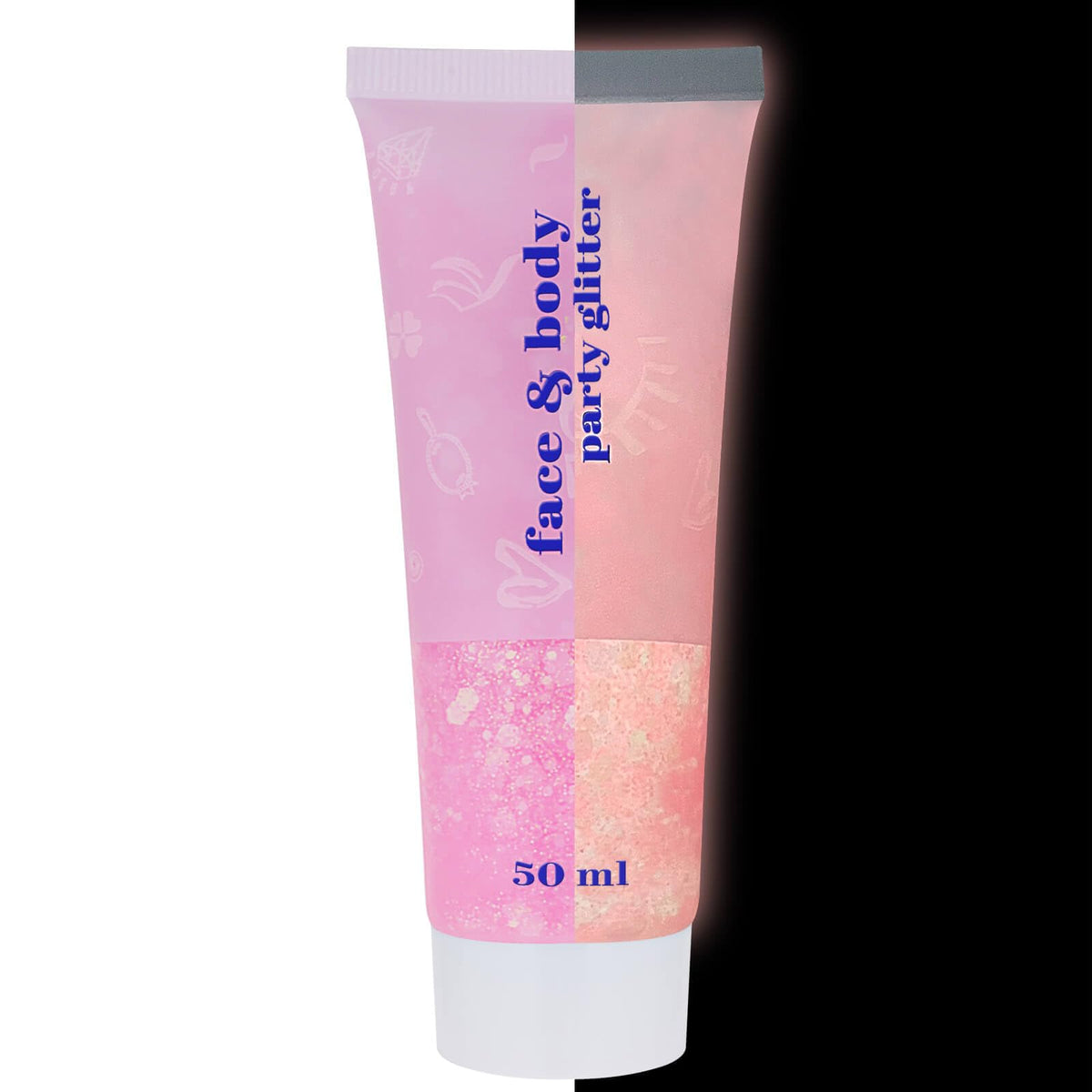 MEICOLY Neon Pink Body Glitter Gel 50ml front view