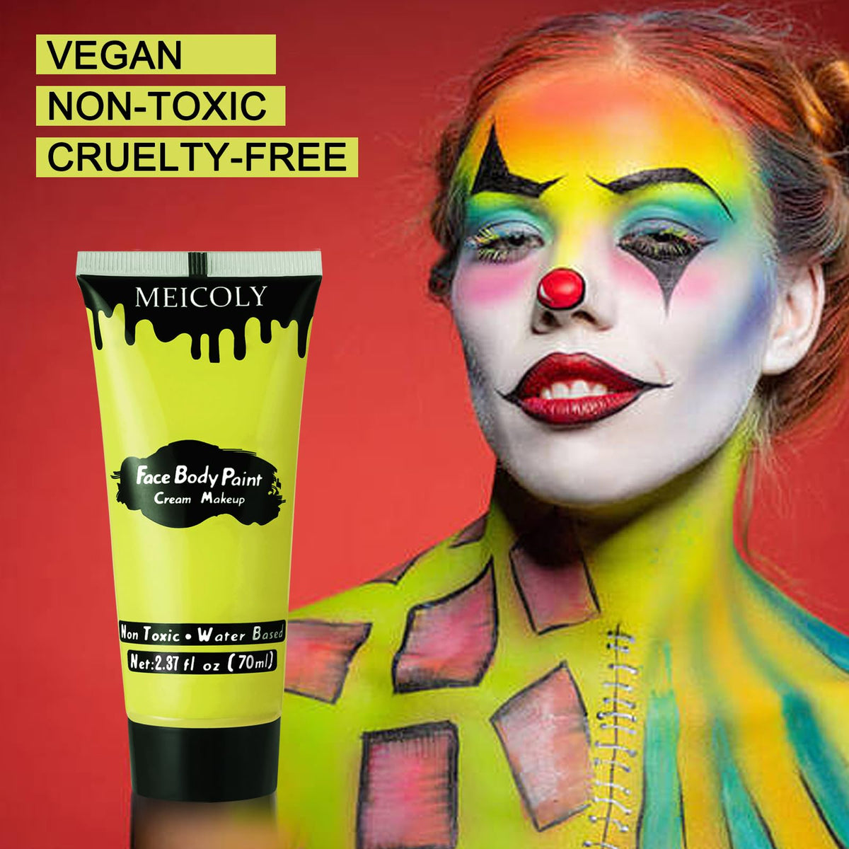MEICOLY Ogre Green Face Body Paint tube with cap
