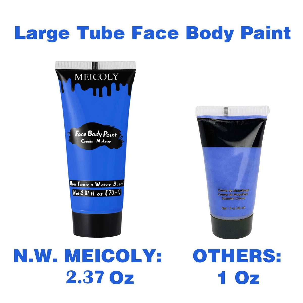 MEICOLY Royal Blue Face Body Paint 2.37Oz tube close-up