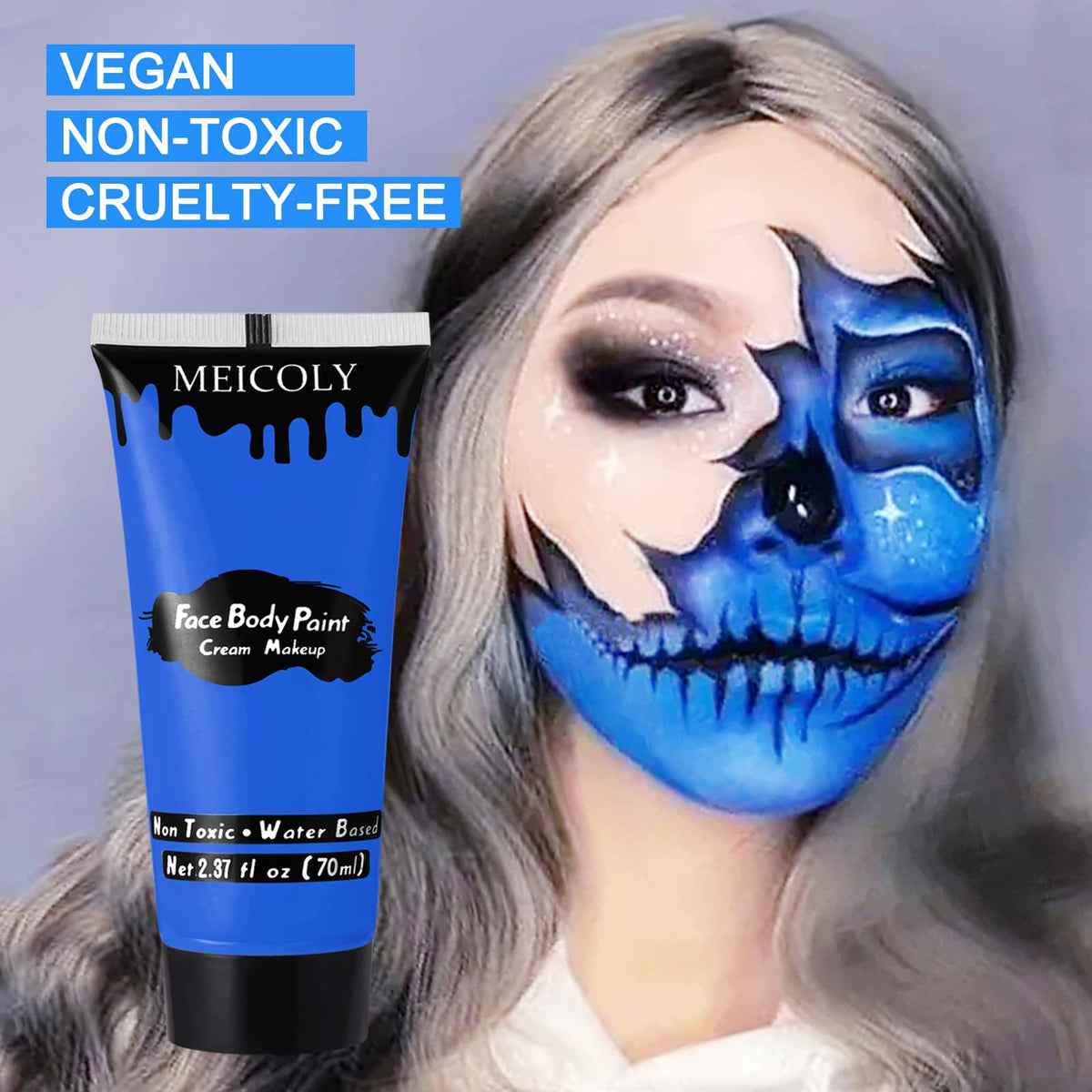 MEICOLY Royal Blue Face Body Paint packaging