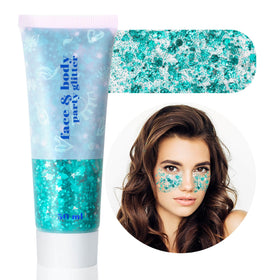 MEICOLY Teal Body Glitter Gel 50ml front view