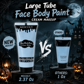 MEICOLY Zombie Makeup light blue grey body paint application with sponge