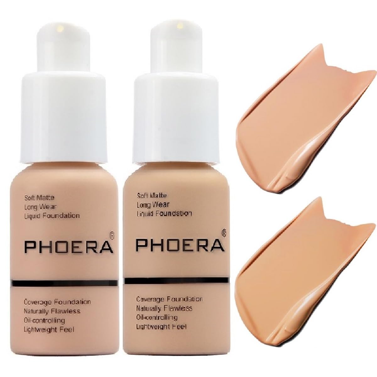 Meifen Foundation 2 Pack 103 Warm Peach and 104 Buff Beige front view