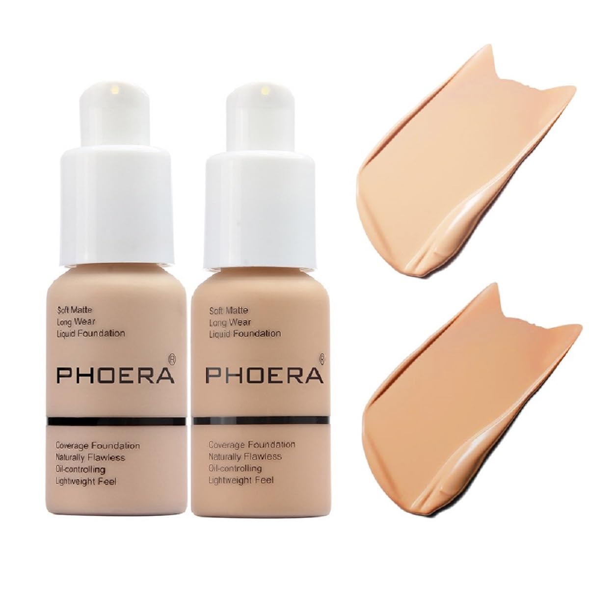 Meifen Foundation 2 Pack with 102# Nude and 104# Buff Beige bottles