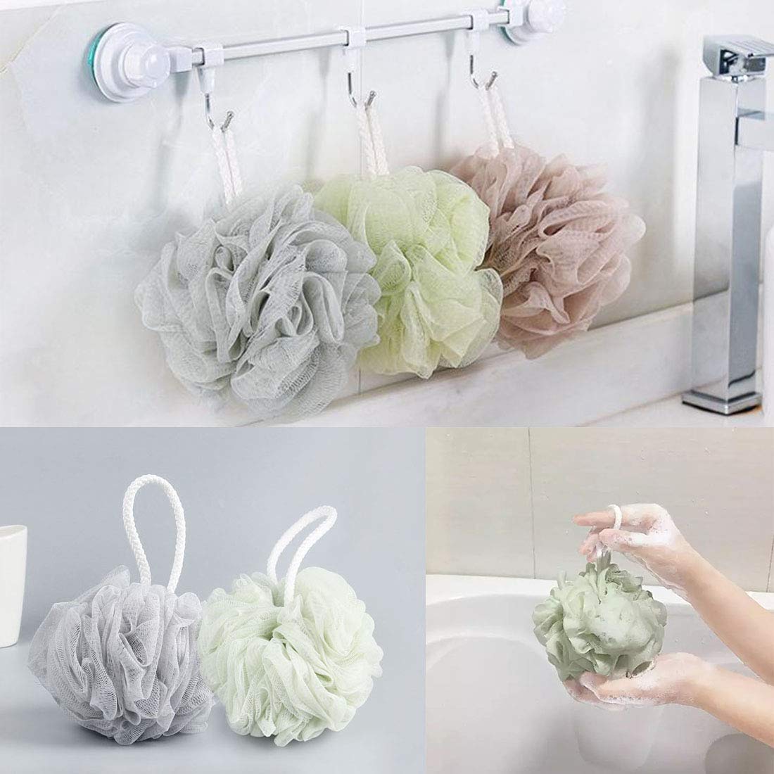 Meirrnyyu loofah sponge size comparison with hand