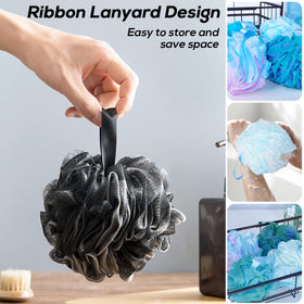 Meirrnyyu Shower Loofah hanging in a bathroom setting