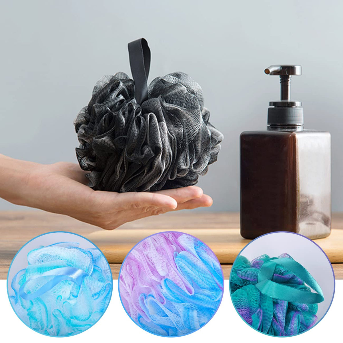 Meirrnyyu Shower Loofah set displayed in a gift box