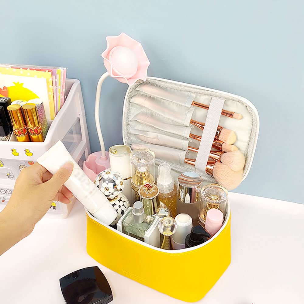 Meiyuuo Travel Makeup Bag packed with cosmetics