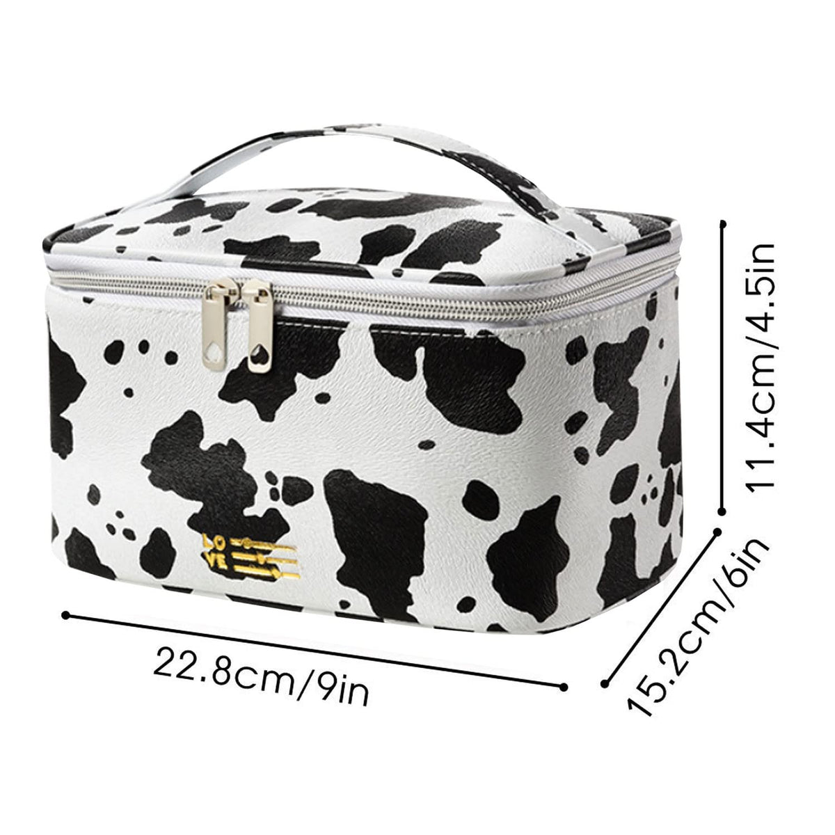 Meiyuuo Travel Makeup Bag showing sturdy metal zippers
