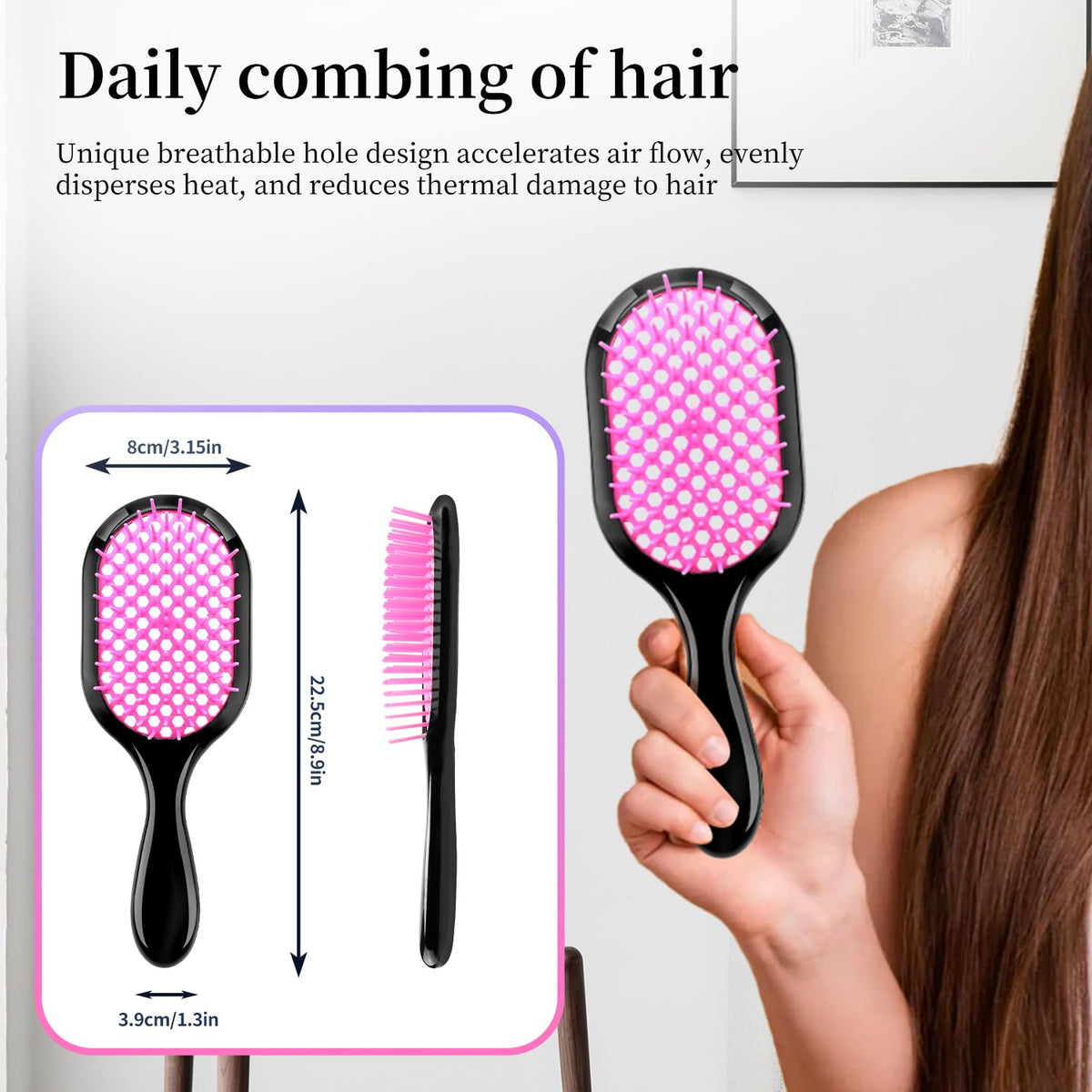 Mejglrc Detangling Brush hollow design for airflow