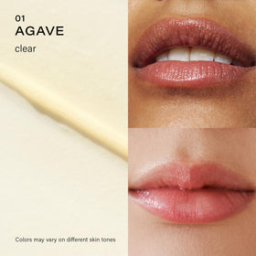 Melixir Vegan Lip Butter #01 Agave application on lips