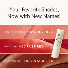 Melixir Vegan Lip Butter #06 Rust Red applied on lips
