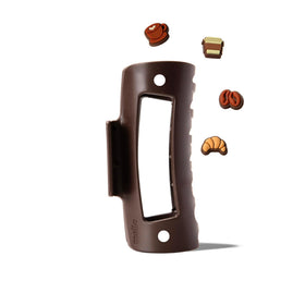 MELLO Medium Charm Hair Clip in dark brown with four decorative charms