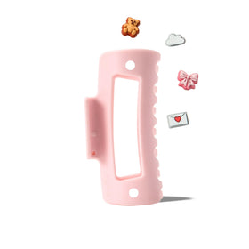 MELLO Medium Charm Hair Clip in pink with four decorative charms