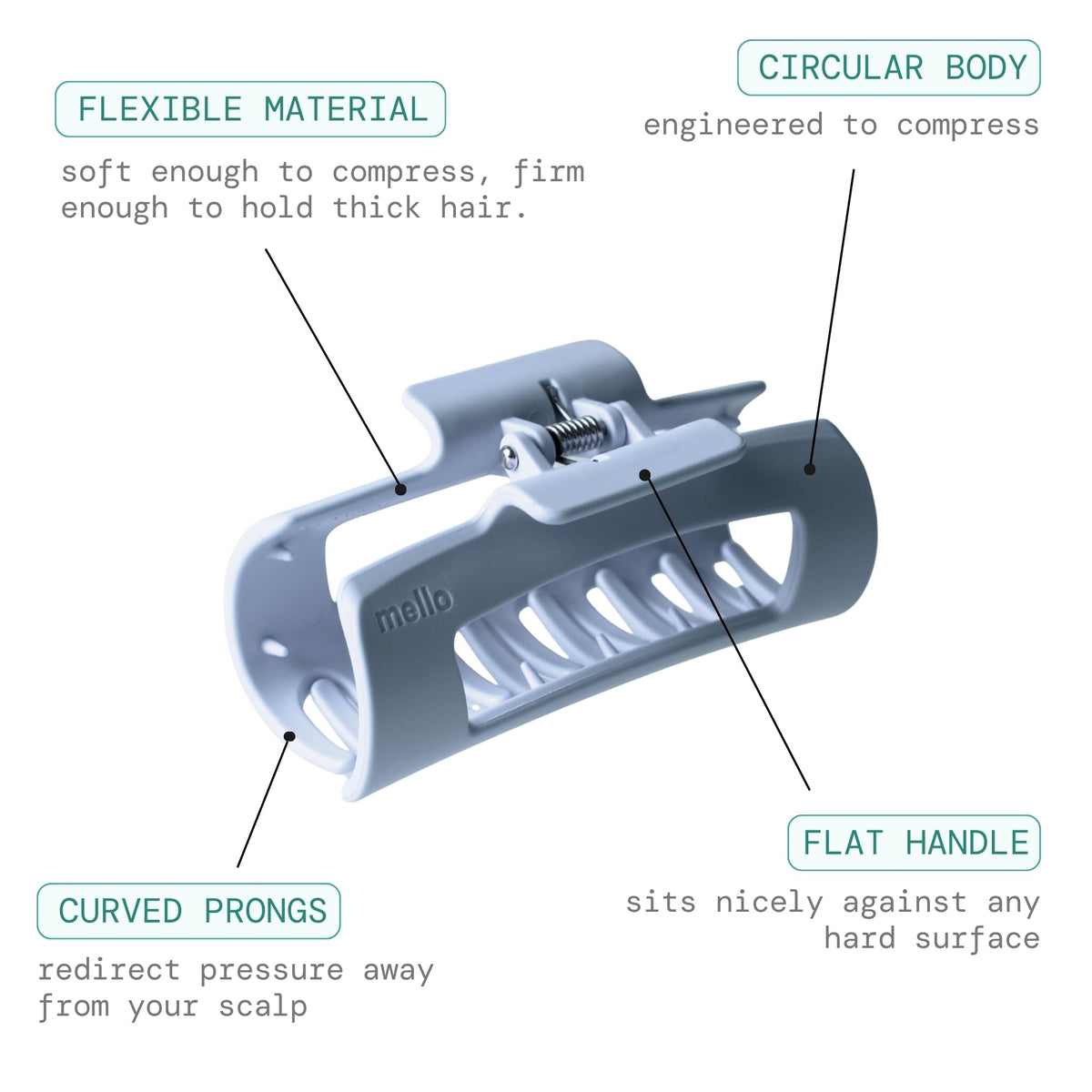 MELLO Medium Hair Clip in use during workout