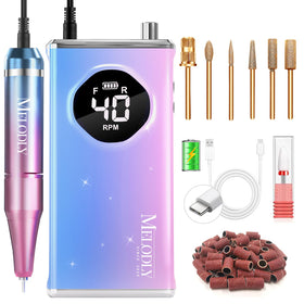 Melodly Electric Nail Drill Kit front view with accessories