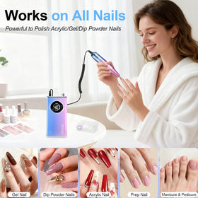 Melodly Electric Nail Drill Kit in use on nails