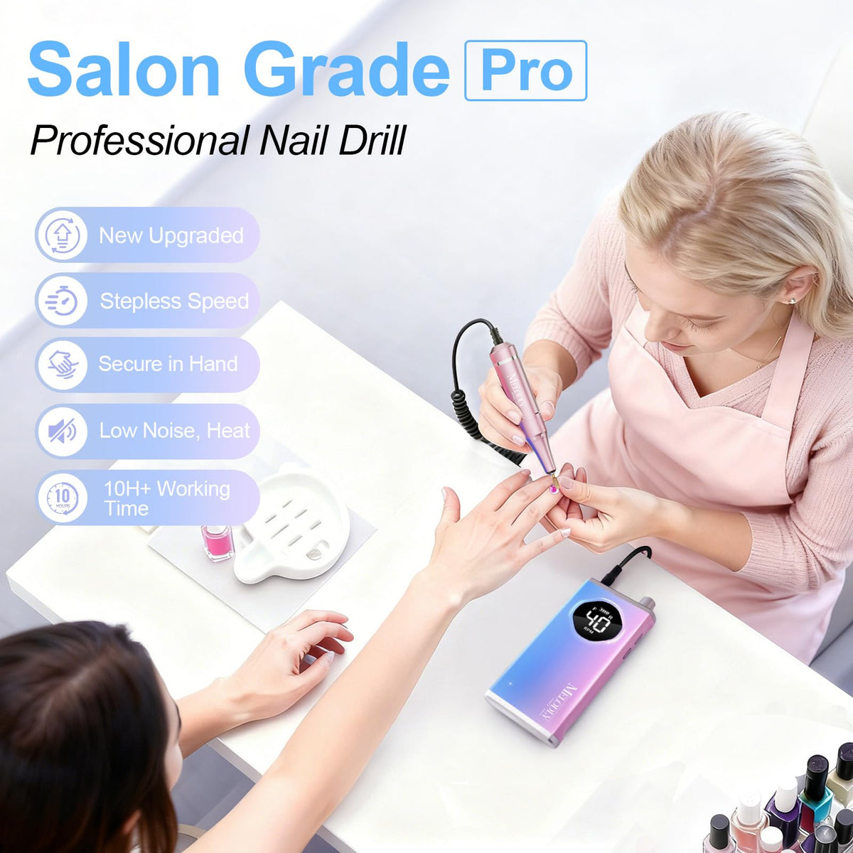 Melodly Electric Nail Drill Kit with LCD display