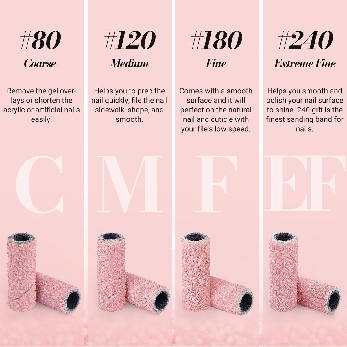 MelodySusie 180 grit sanding bands in pink