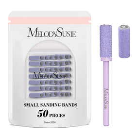 MelodySusie 50 Pcs Nail Drill Bits purple sanding bands front view