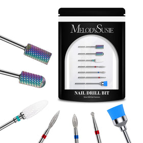 MelodySusie 7Pcs Nail Drill Bits Set colorful bits front view
