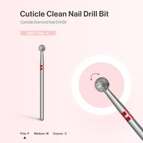 MelodySusie Ball Shape Cuticle Drill Bit on a nail care table