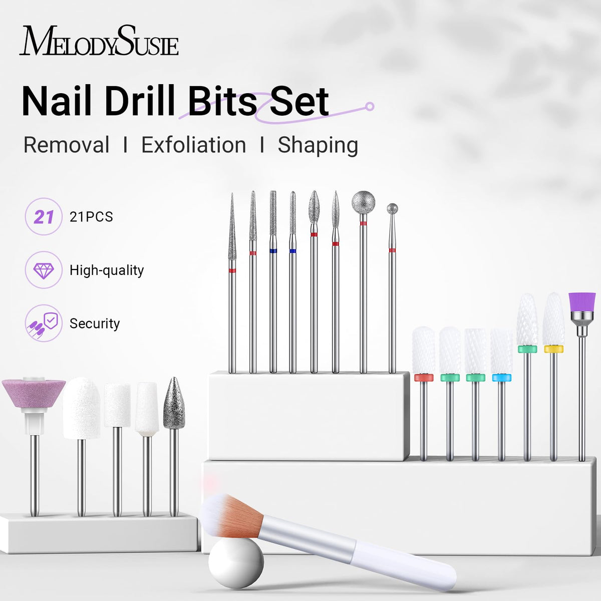 MelodySusie ceramic nail file bits included in the set