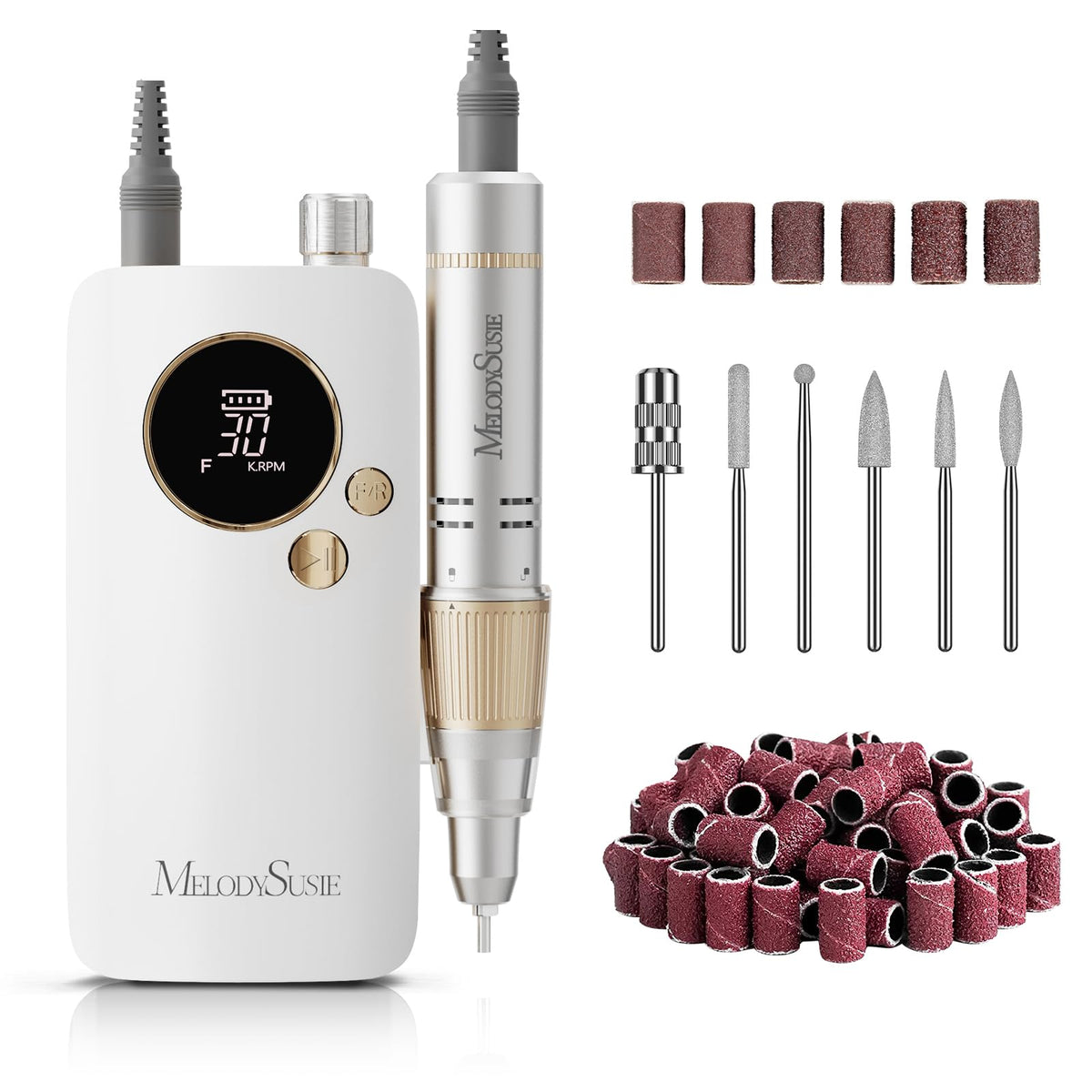 MelodySusie Clip-On Nail Drill in pink with LED display