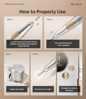 MelodySusie Clip-On Nail Drill in rose with charging cable