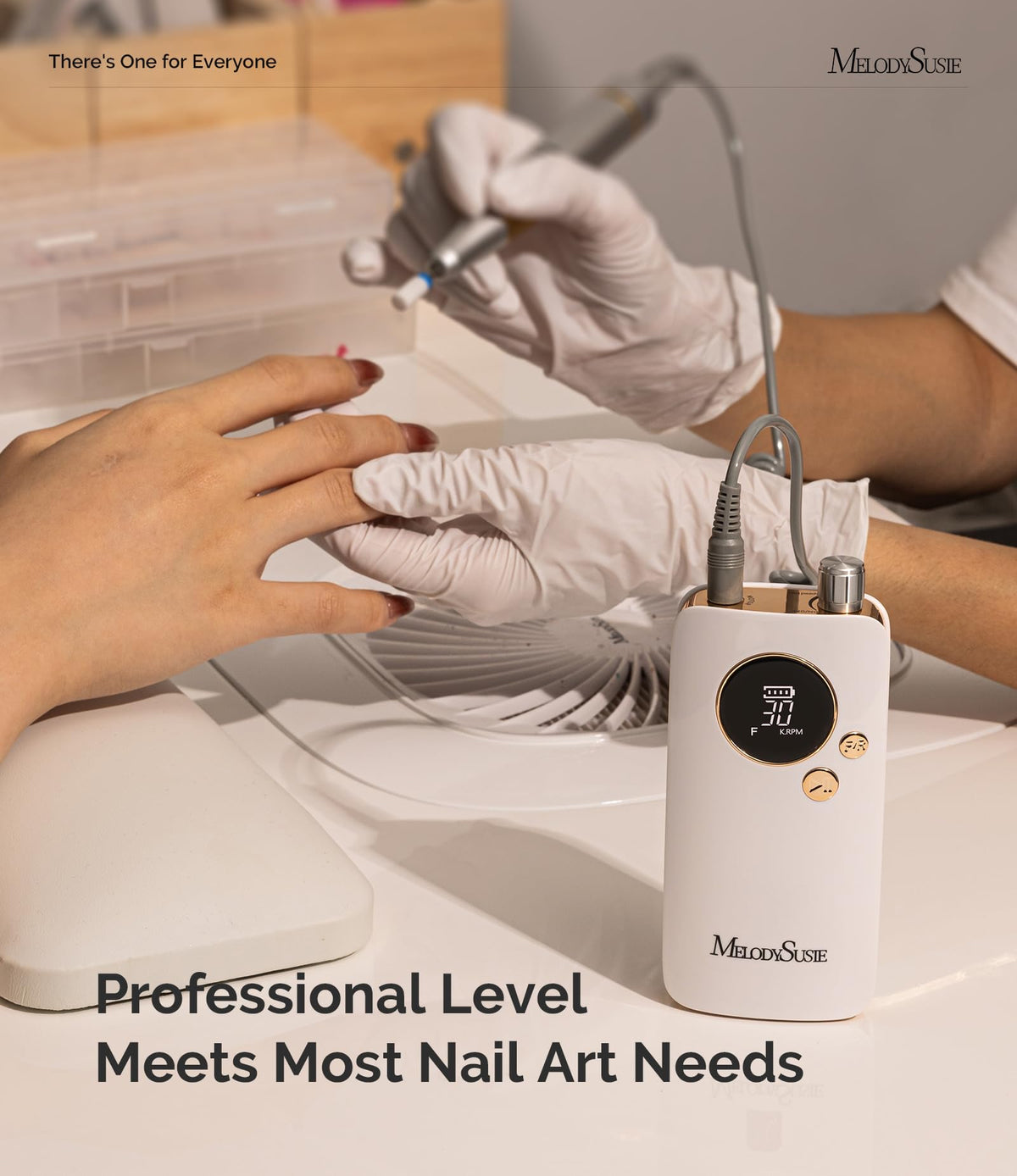 MelodySusie Clip-On Nail Drill in white with speed control