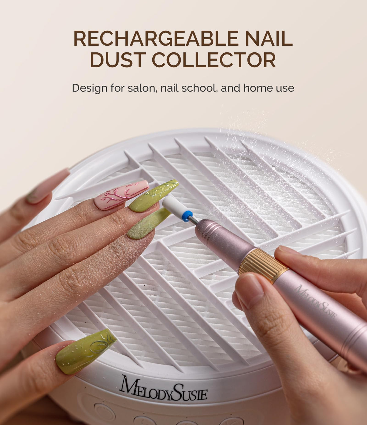 MelodySusie Cordless Nail Dust Collector SProR side view
