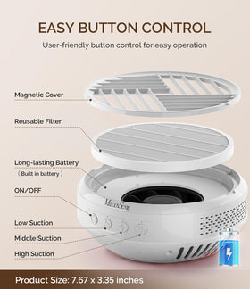 MelodySusie Cordless Nail Dust Collector SProR suction settings
