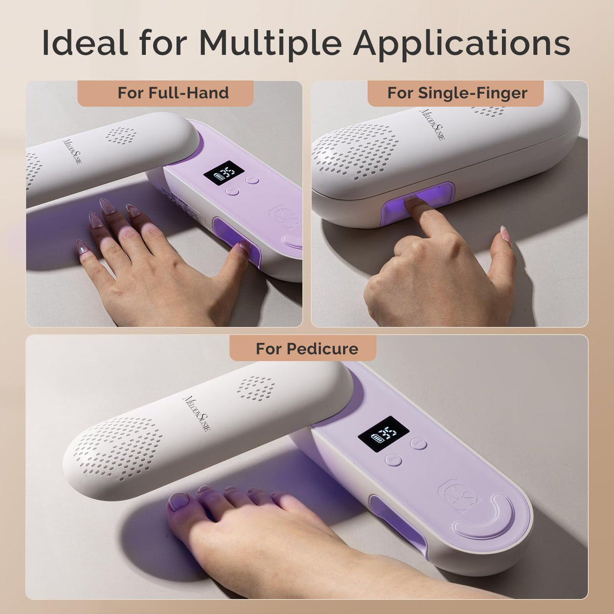 MelodySusie Cordless Nail Lamp in use at a nail table