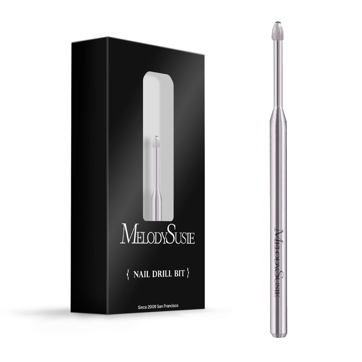 MelodySusie Cuticle Cleaner Nail Drill Bit 3/32'' silver front view