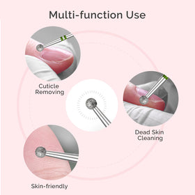 MelodySusie Cuticle Cleaner Nail Drill Bit in use on nails