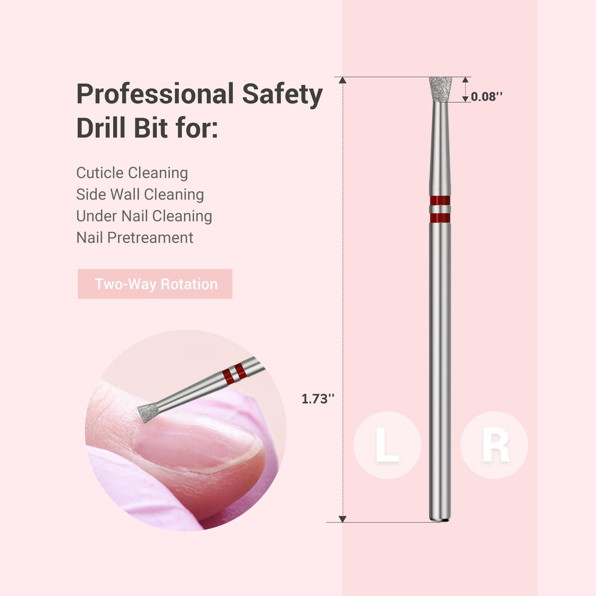 MelodySusie Cuticle Cleaner Nail Drill Bit side view