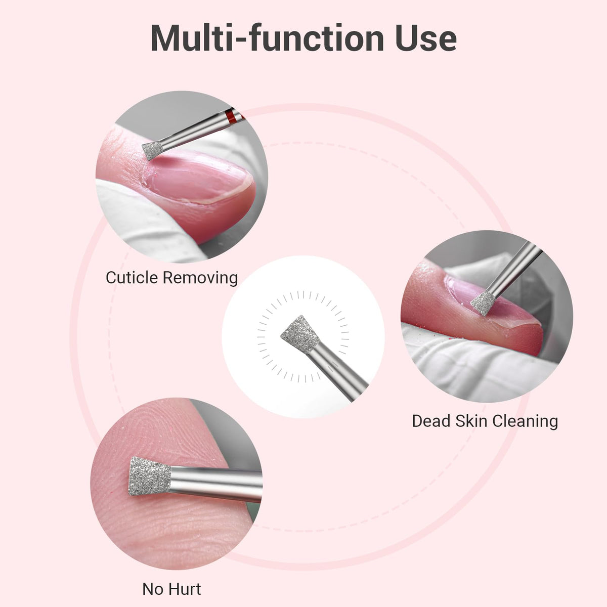 MelodySusie Cuticle Cleaner Nail Drill Bit with ergonomic design