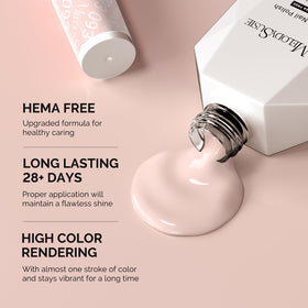 MelodySusie Hema Free Gel Nail Polish 0.5 Fl Oz Thick Nude Pink applied on nails