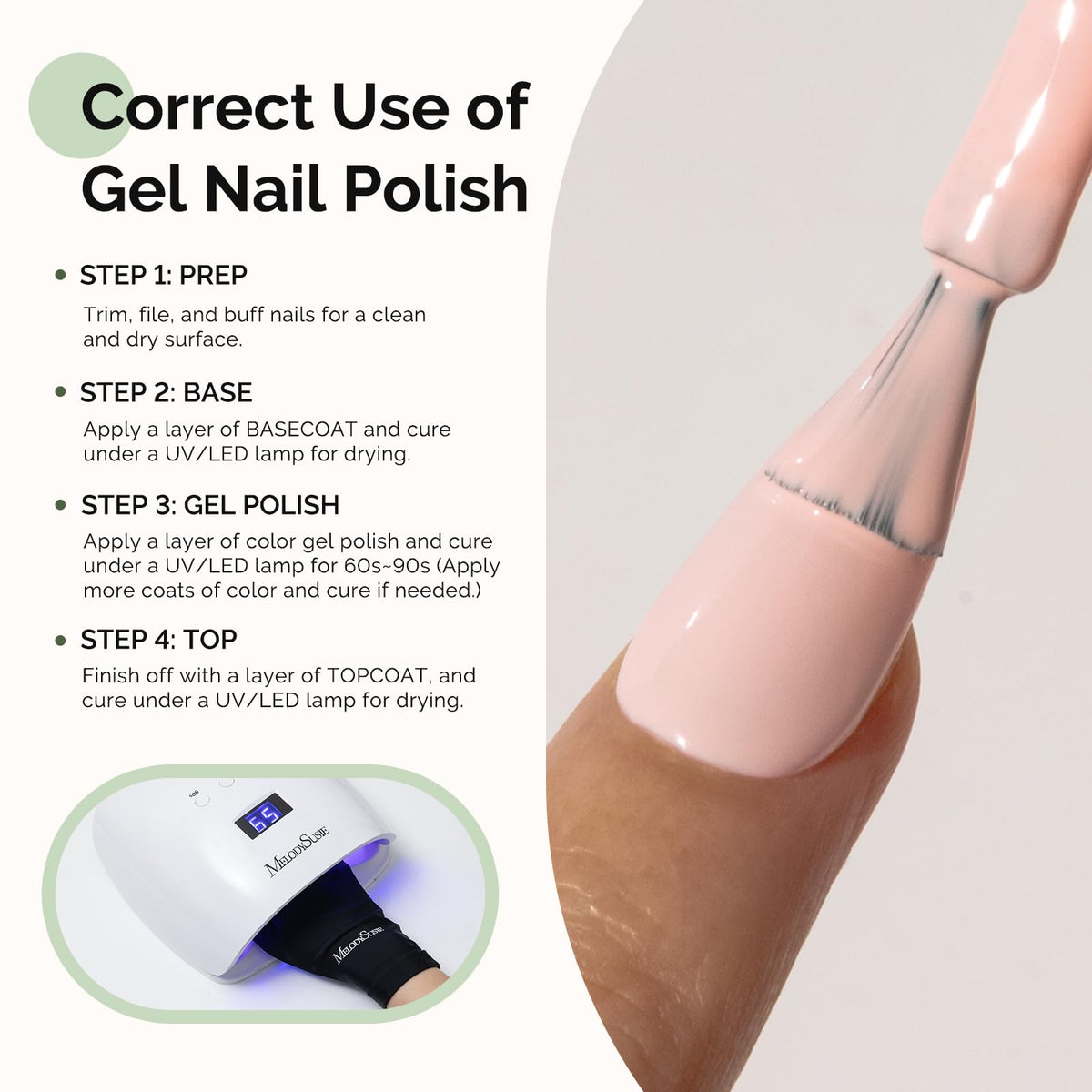 MelodySusie Hema Free Gel Nail Polish 0.5 Fl Oz Thick Nude Pink packaging