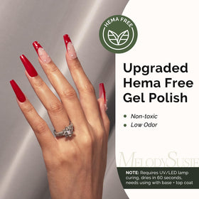 MelodySusie Hema Free Gel Nail Polish 0.5 Fl Oz Thick Red bottle side view