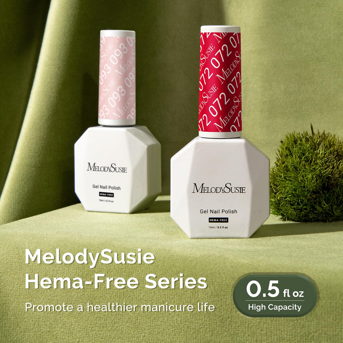MelodySusie Hema Free Gel Nail Polish 0.5 Fl Oz Thick Red color swatch