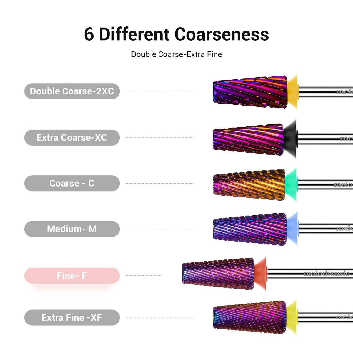 MelodySusie Nail Drill Bit with 3/32 inch shank